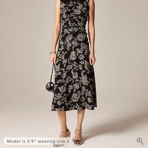 Floral Midi Black Dress